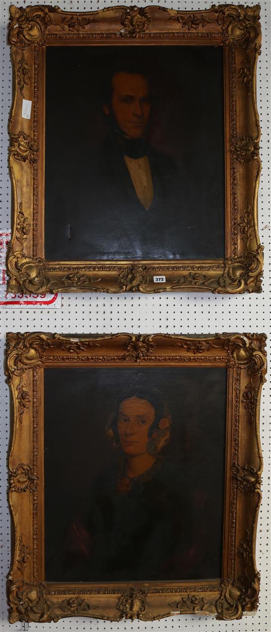 Pair Victorian portraits